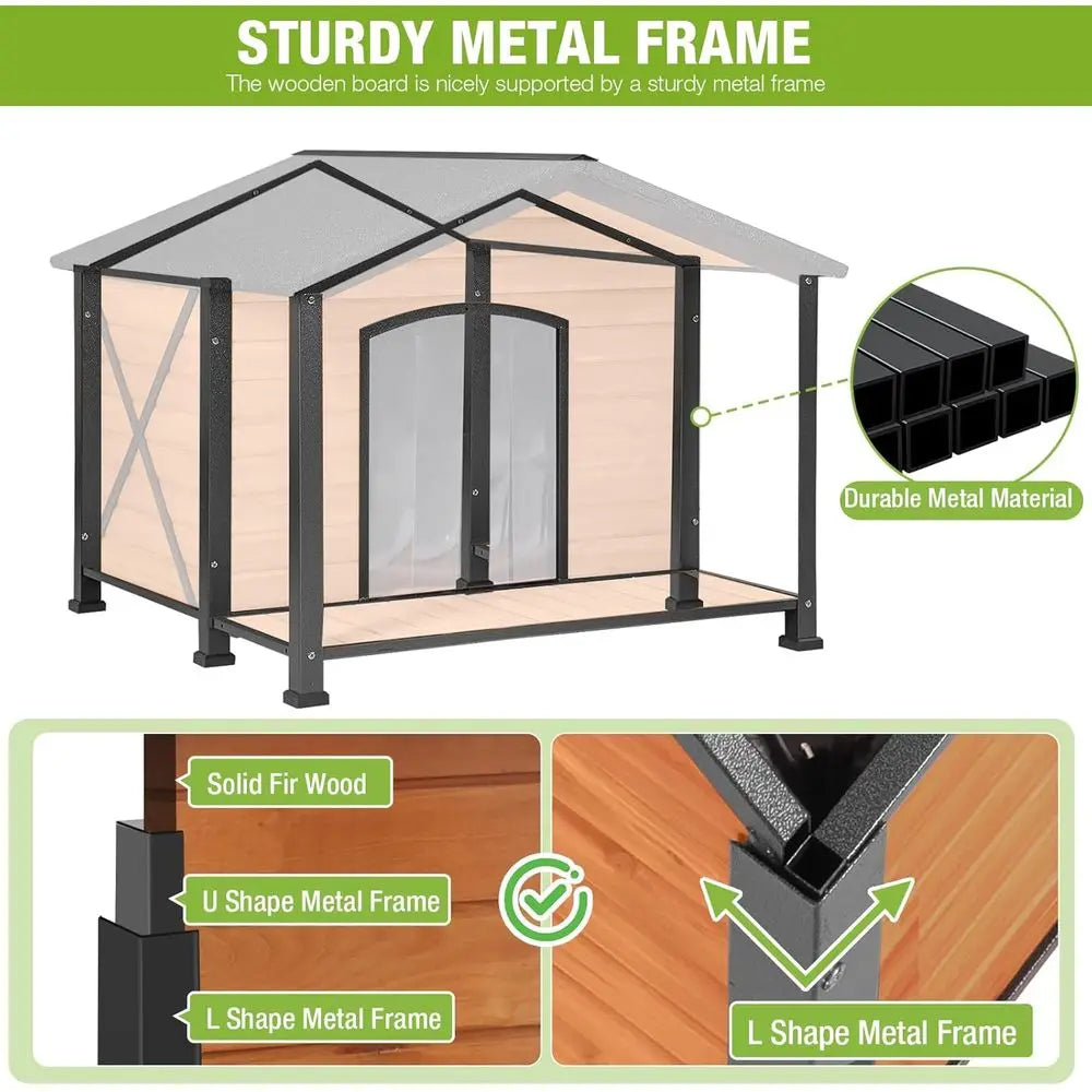 Extra Large Heated Dog House for Outside XL Insulated Dog House Outdoor Weatherproof Dog Kennel with Thermostat-Controlled Heati