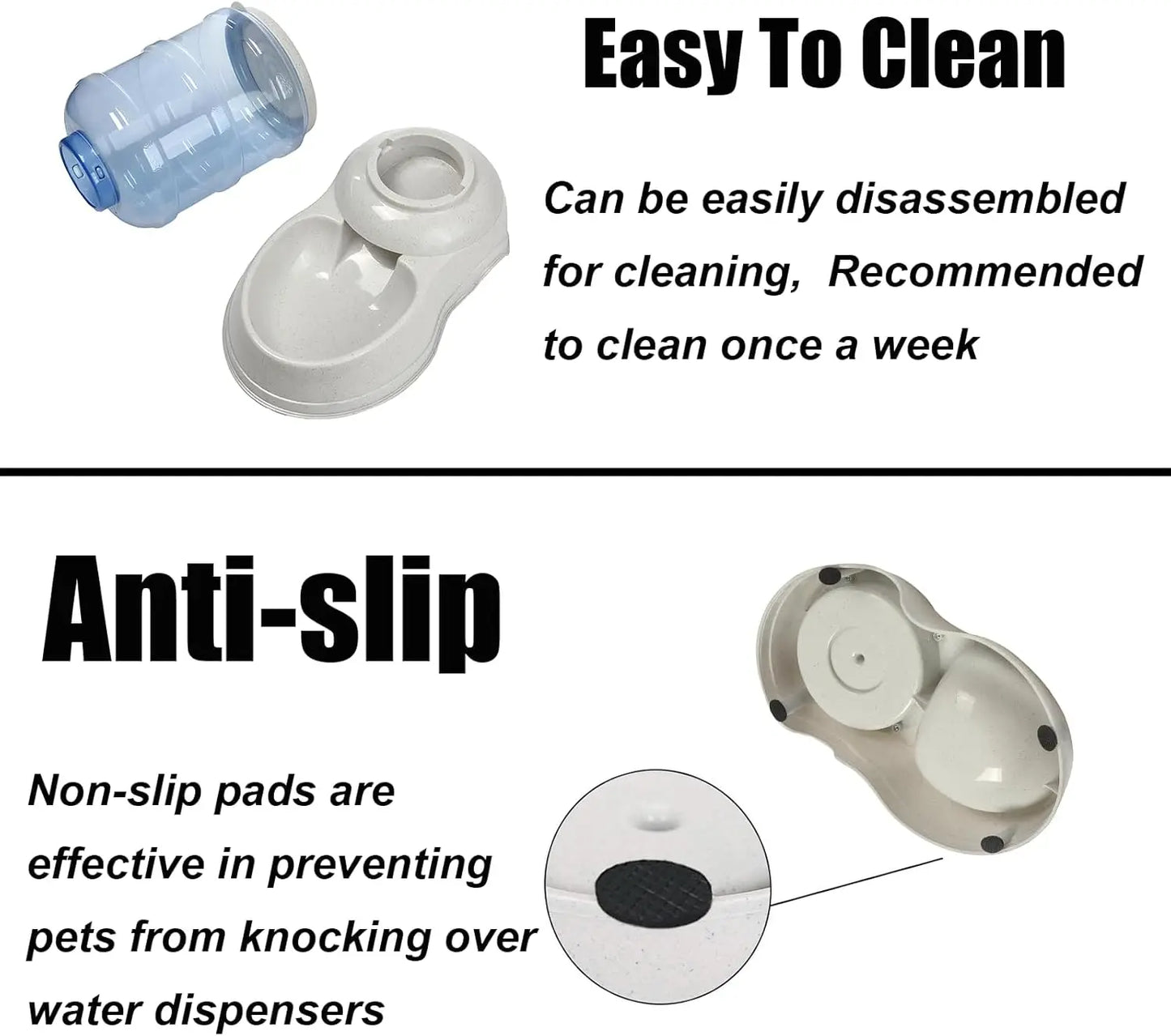 3 Gallon Automatic Pet Feeder and Water Dispenser Set for Large Dogs with Food Bowl