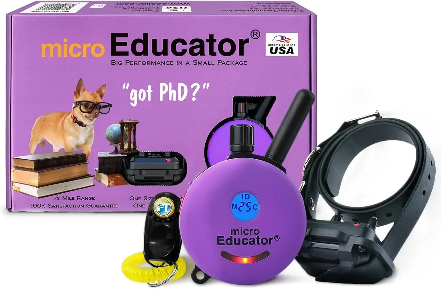 hot-sellingME-300 Micro E Collar for Dog Training with Remote - 1/3 Mile Range, Waterproof, 100 Blunt Stimulation Levels, Tone o