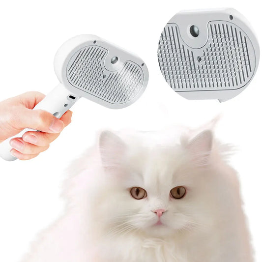 3 in 1 Cat/Dog Steam Brush, Grooming Brush with Release Button, Brush Pet Hair, Cleaning Brush Comb for Cats Dogs Small Animals