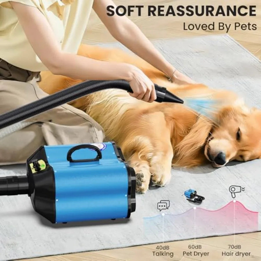 Flying Pig Double Motor High Performance Dog Pet Grooming Dryer Teal Blue