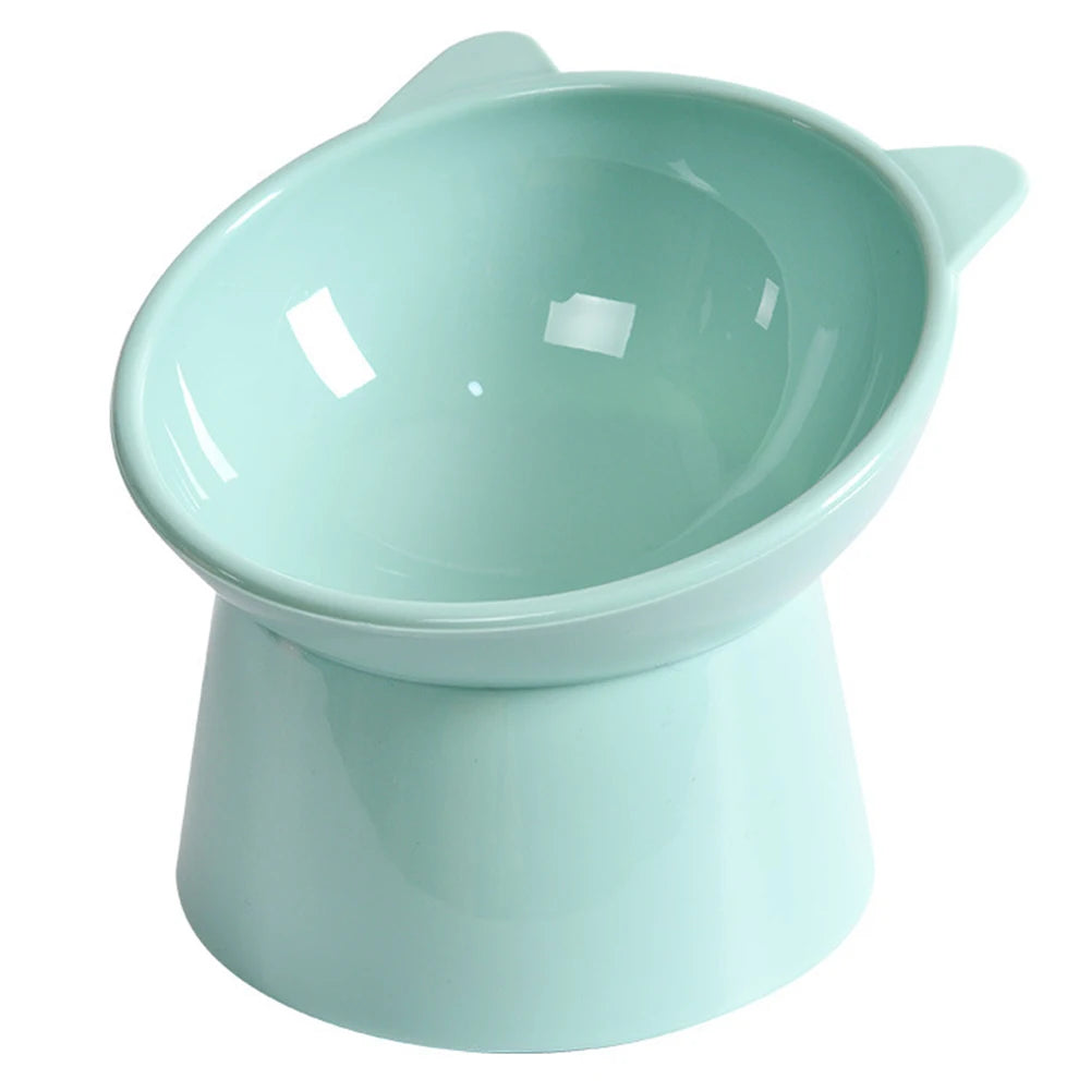 Tilted Cat Food Bowl Elevated Cat Bowl Ergonomic Cat Food Dish Anti Vomiting Plastic Feeding Bowl Non Slip for Flat- Faced Cats