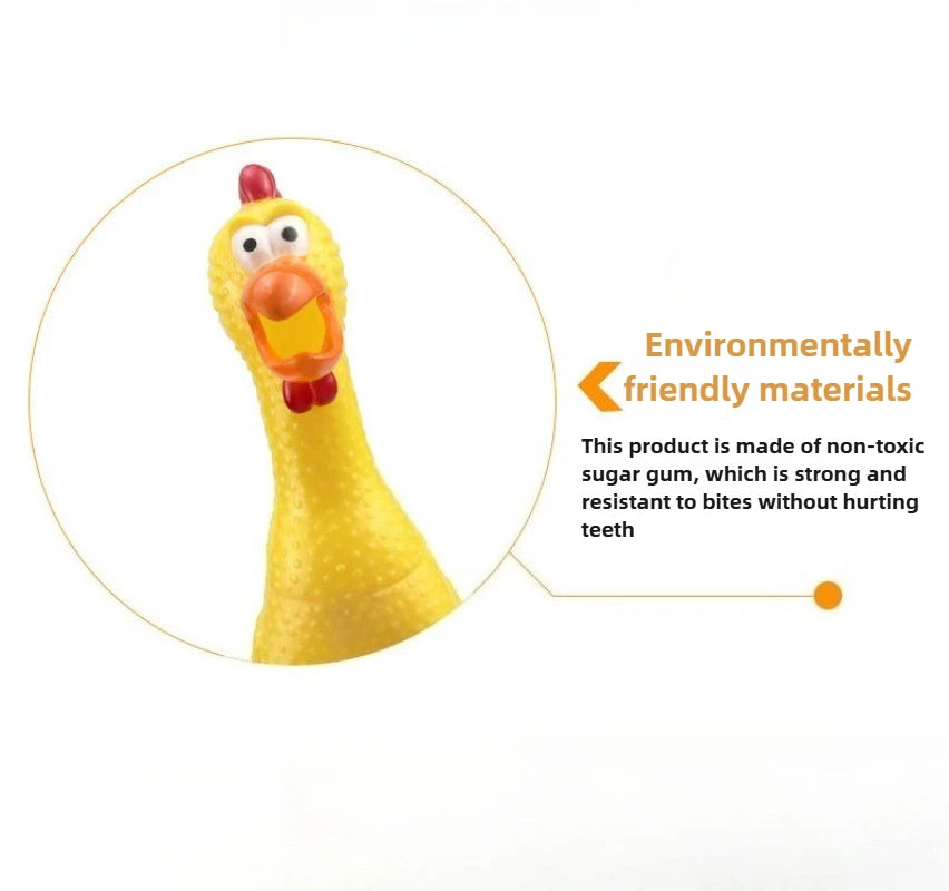 Squeaky Screaming Chicken Pet Toy Funny Molar Chew Rubber Toy Small Large Dog Pet Squeaker Chew Toys Funny Chicken Puppy 1 pcs