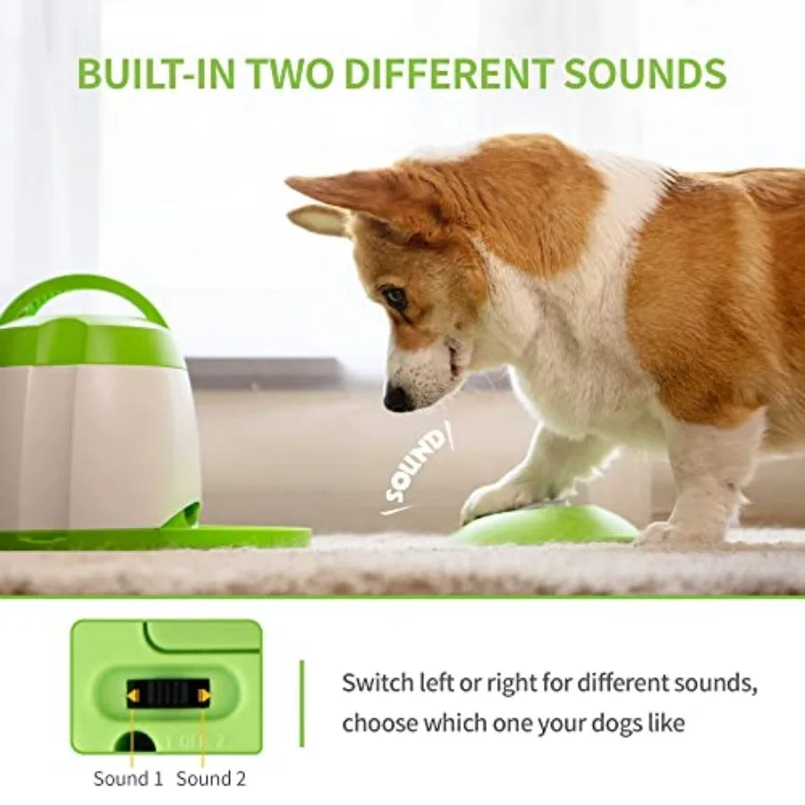Automatic Dog Treat Dispenser with Button - Puzzle Memory Training Feeder Pet Geek Button Treat Food Dispensing Toys Interactiv