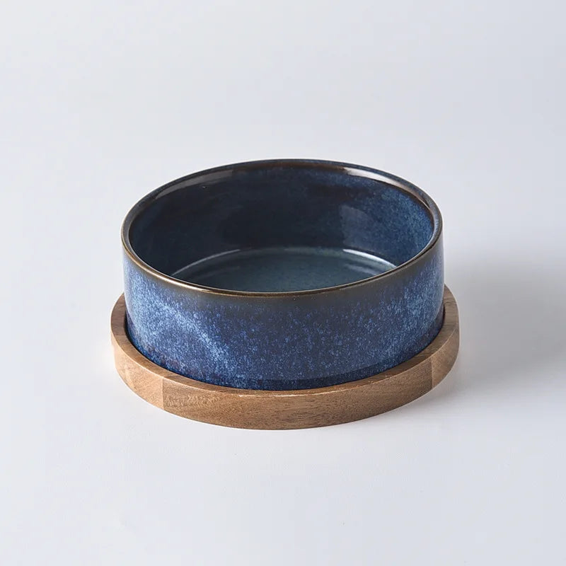 Cat and Dog Ceramic Pet Food Water Feeder Small and Medium-sized Dogs Protection Spine Protection Rollover Prevention