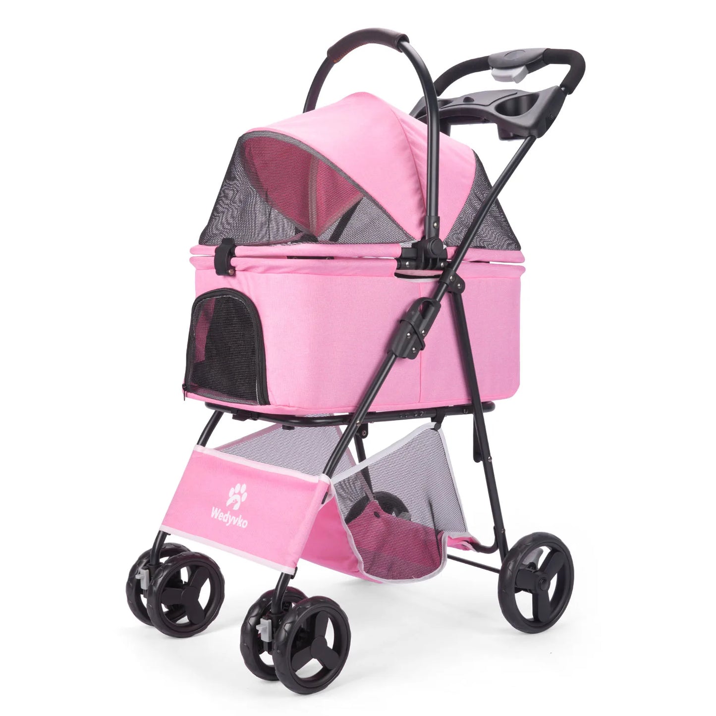 3 in 1 Pet Stroller with Removable Carrier, Folding Stroller for Small/Medium Dogs and Cats, Waterproof, All-Terrain, with Sun Shield