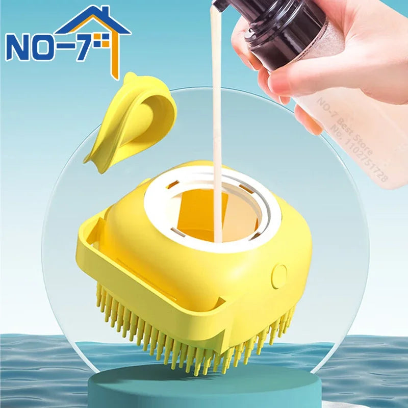 Dog Bath Brush Silicone Pet Shampoo Brush Soap Dog Scrubber Cat Massage Grooming Wash Soft Rubber Puppy Clean Brush