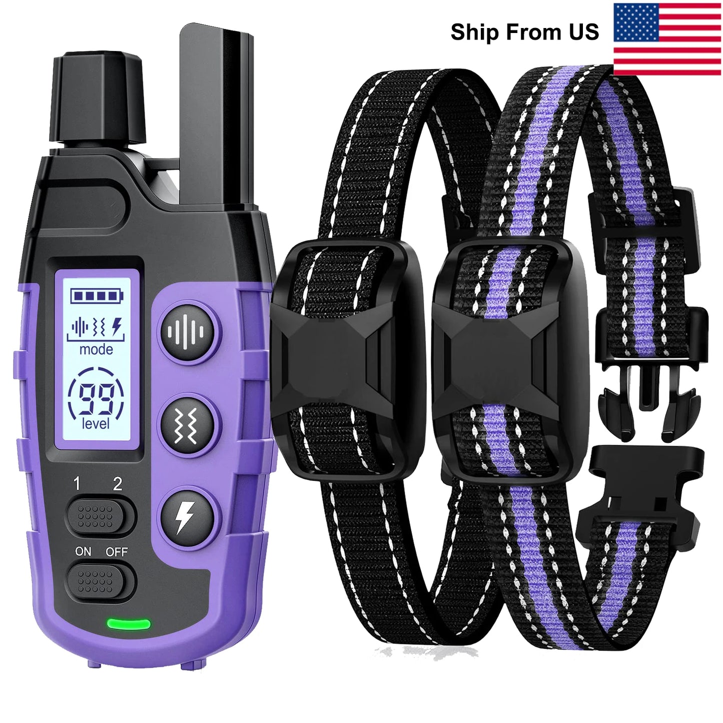 3300Ft Electric Dog Training Collar Remote Control Waterproof Pet Behavior For 5-120lbs Puppy With Vibration Shock Beep