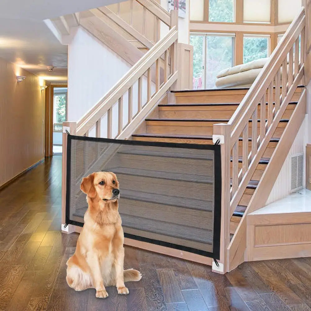 Folding Dog Fence Pet Safety Gate Stair Mesh Enclosure Net Portable Dog Fences for Household Animal Dogs Decoration