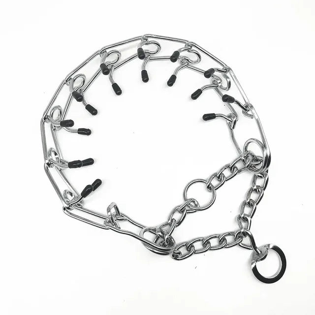 Effective Pinch Dog Training Collar With Comfort Rubber Tips Safe Adjustable Detachable Stainless Steel Pet Prong Collar