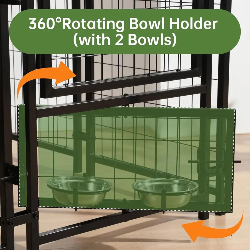 Outdoor Dog Enclosure, Heavy Duty Dog Kennel,  Dog Big Cage,  Steel fence with Secure Lock and UV-Resistant
