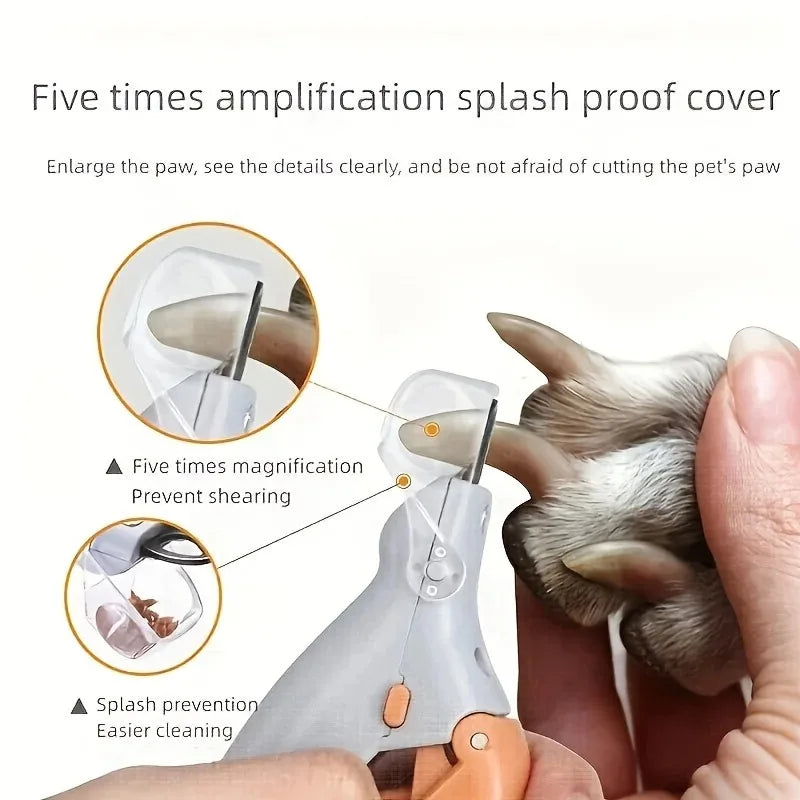 1pc LED Pet Nail Clipper For Easy And Safe Dog And Cat Paw Grooming，Nail clippers with lights, cats, dogs