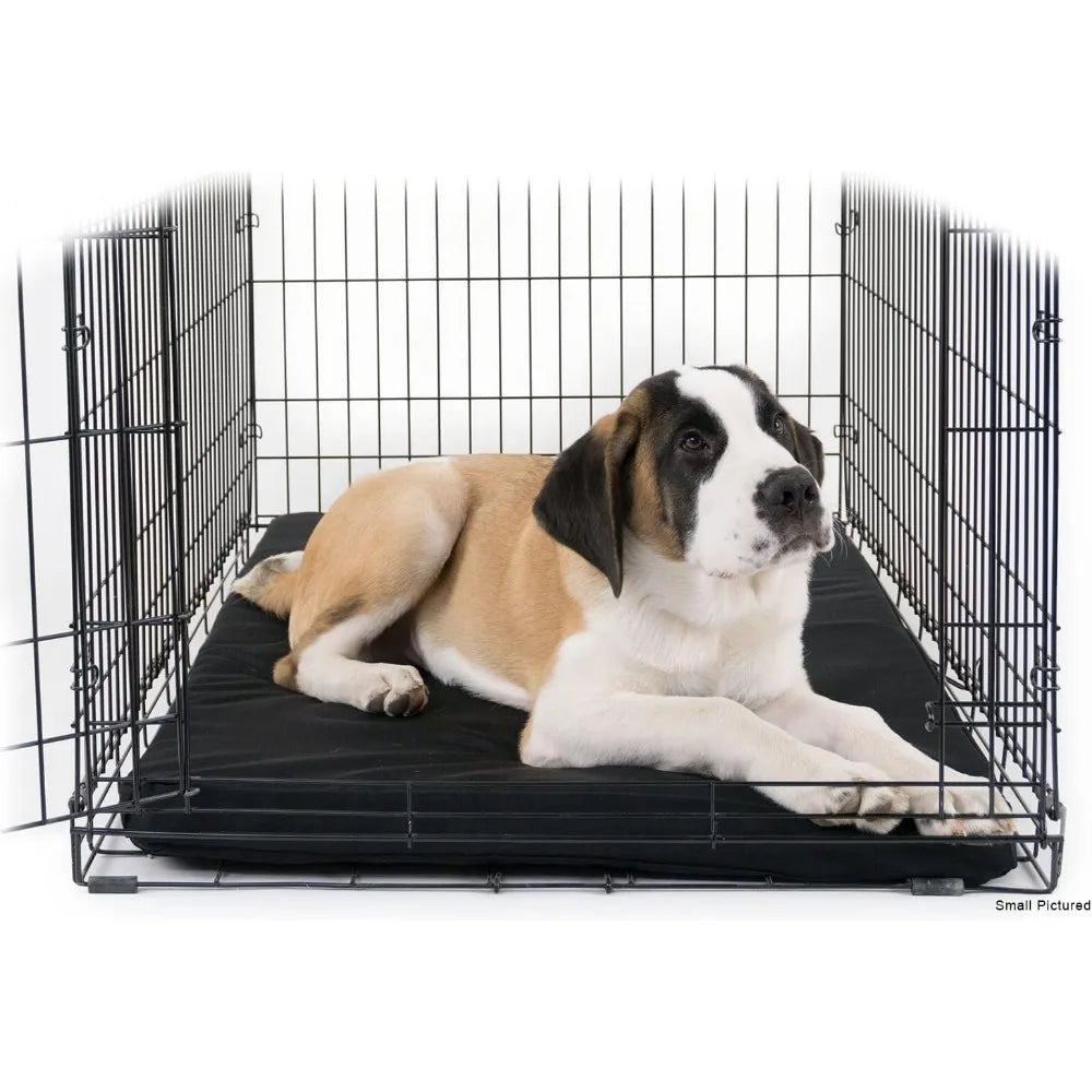 Tough Rip-Stop Orthopedic Dog Bed - Durable, Removable, Washable Cover, Kennel Pad Fits in Crate, Medium 35"x22", Light Gray