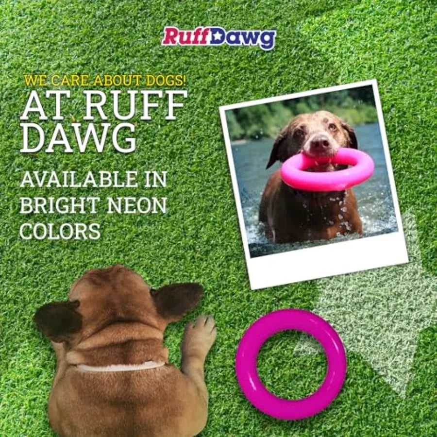 Dawg-Ring XL Tough Rubber Fetch and Tug Toy for Dogs Floating and Weatherproof Perfect for Active Pets Who Love Outdoor Play