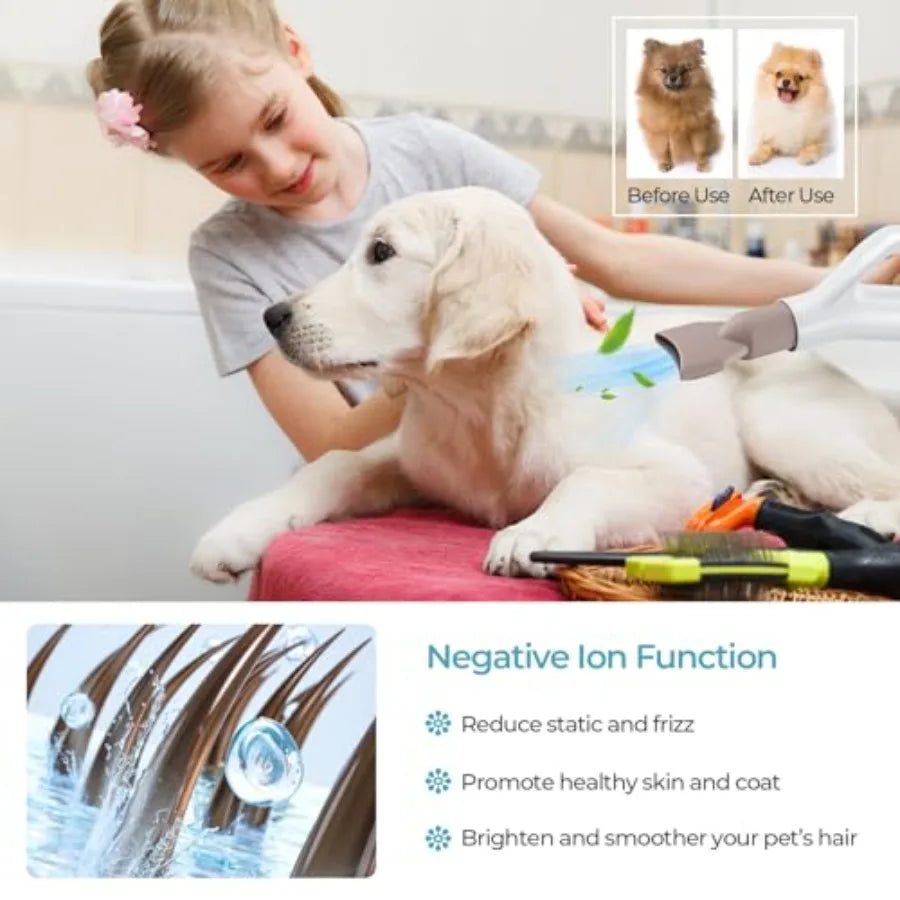 Tangkula Dog Dryer Pet Blow Dryer with Smart LED Touch Screen 4 Nozzles Adjustable Temperature and Airflow Negative Ion Function