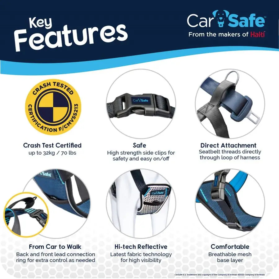 Crash Tested Dog Safety Harness Crash Tested to 32Kg 70lbs, Safely Secure Dog in The Car, Comfortable and Padded Design. for Toy