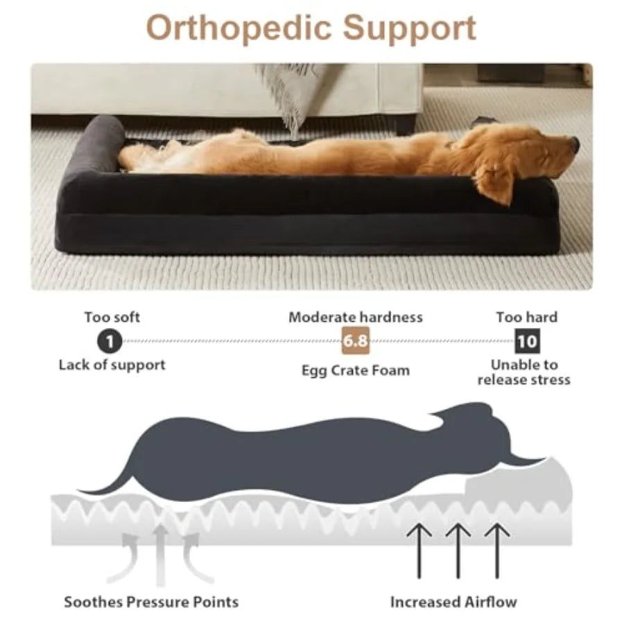 Orthopedic Dog Bed for Large Dogs Medium Large Dogs Big Waterproof Couch Pet Bed with Removable Washable Cover