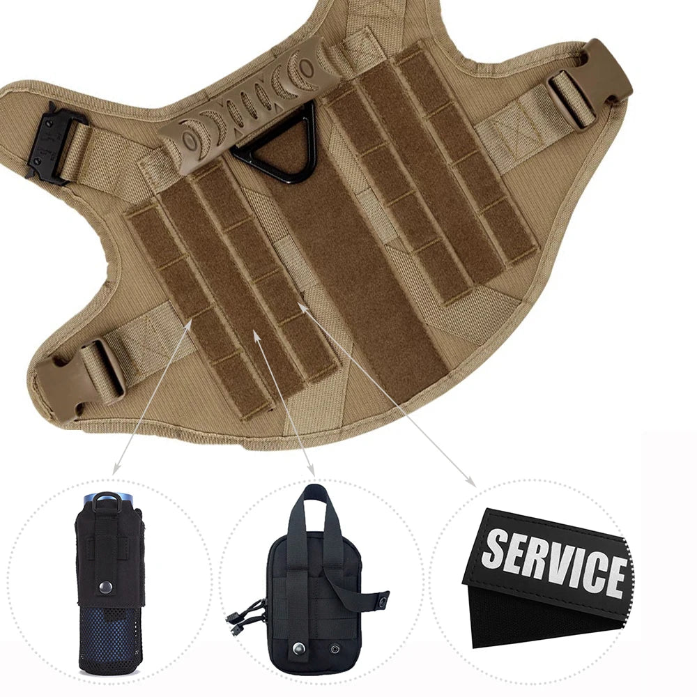 Large Dog Harness, Collar And Leash Set, German Shepherd, Malinois Training, Walking Vest For Medium Large Dogs