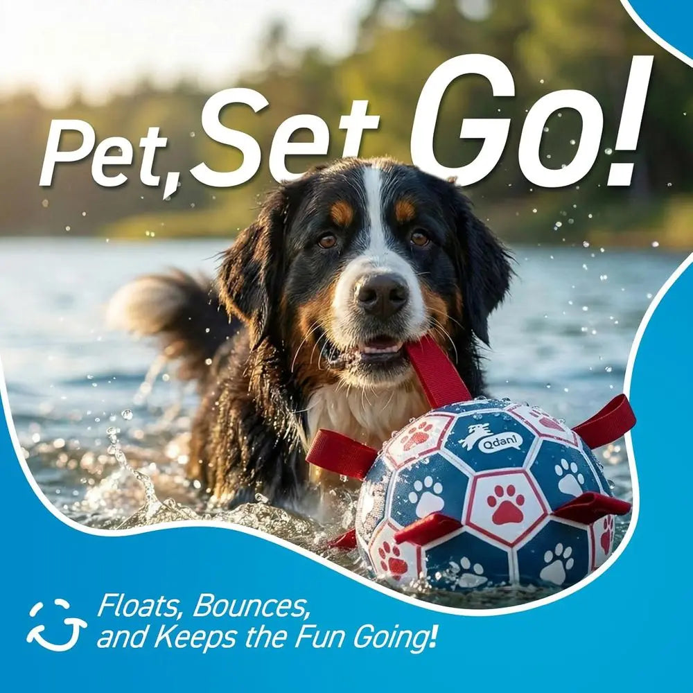 Giant Durable Soccer Ball Dog Toy with Straps, Ideal for Outdoor Play and Herding, Perfect Birthday Gift (10 Inch)