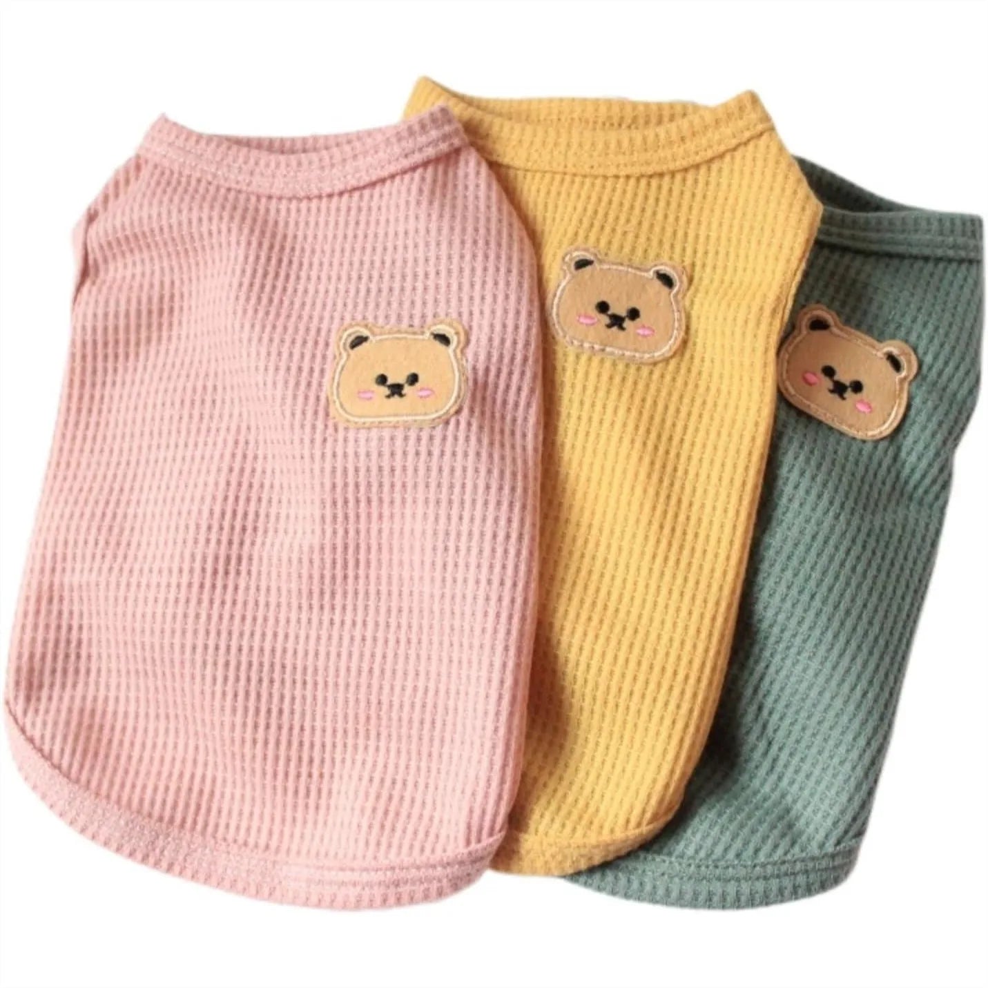 Cotton Dog Shirt Summer Lightweight Pet T-Shirts Soft Breathable Stretchy for Medium Small Dogs 3PCS