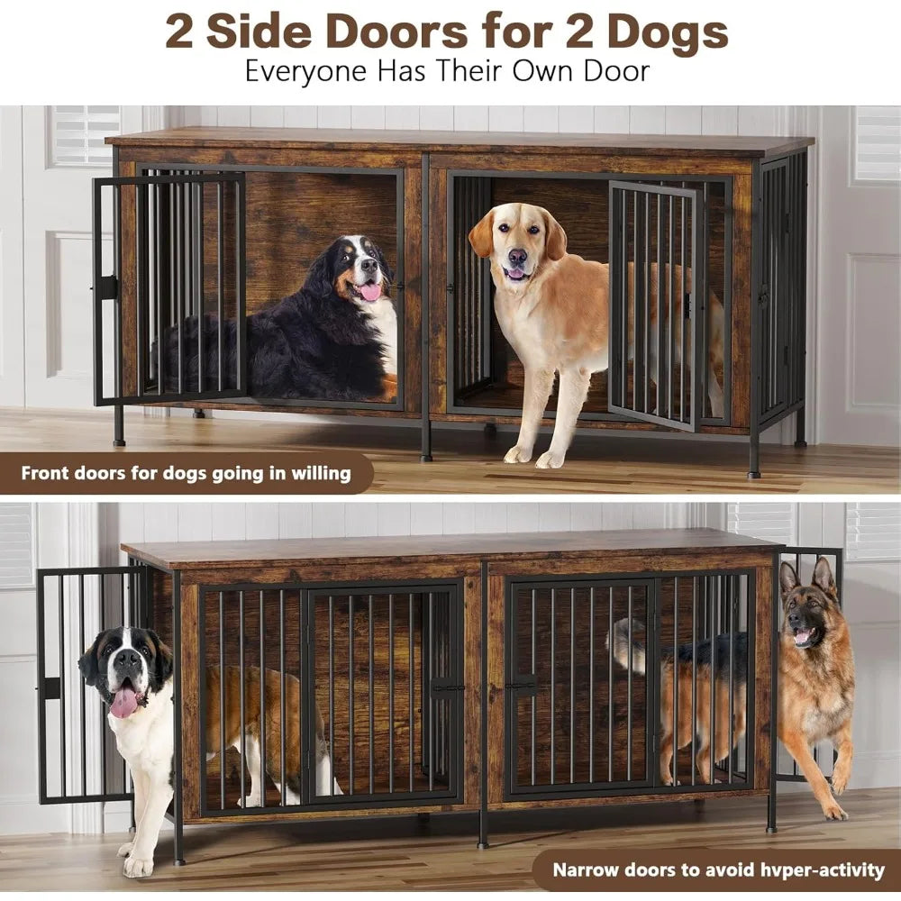 Dog Crate Furniture fo Dogs, Heavy Duty Single/Double Dog Crates for Small/Medium/Large Dogs, Dog Kennel Furniture
