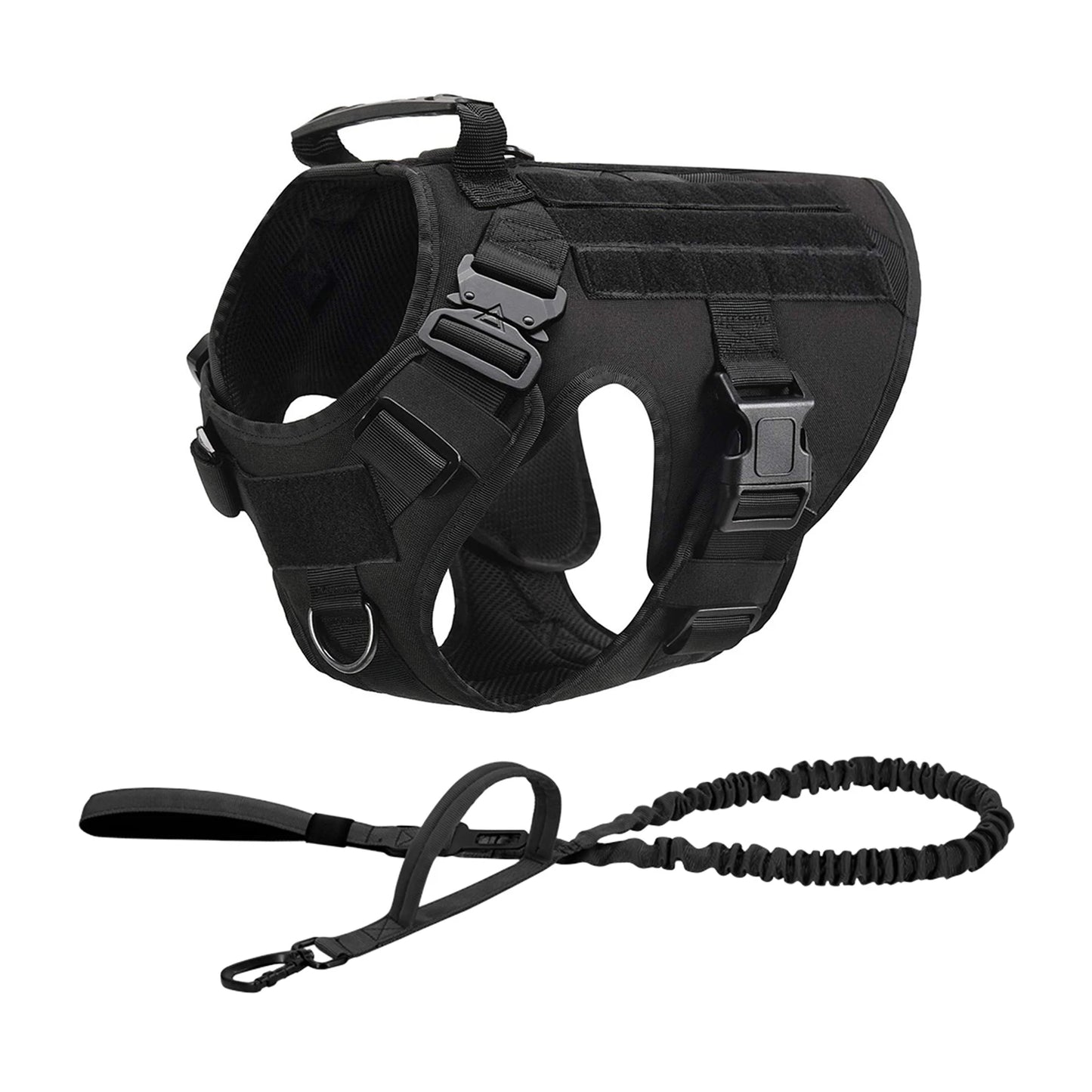 Tactical Dog Harness  Leash Molle Pouches For Medium Large Dogs, German Shepherd Training Walking Vest, Dog Harnesses