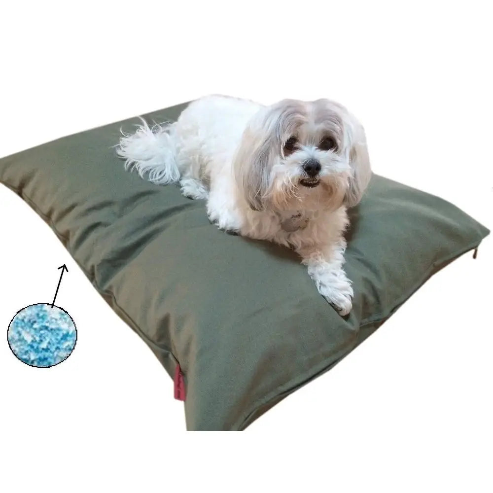 Durable Comfort Pet Dog MicroCushion Memory Foam Pillow Bed with Waterproof Liner External Cover for S,M,L Dogs Complete Set Gr