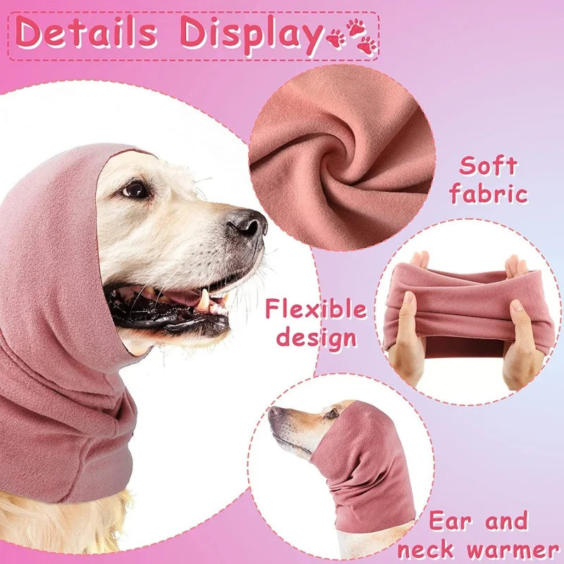 Dog Grooming Earmuff Warm Headband Ear Cover Neck Hat Noise Cancel Scarf Collar Soundproof Anxiety Pet Bath Quiet Dry HeadSleeve