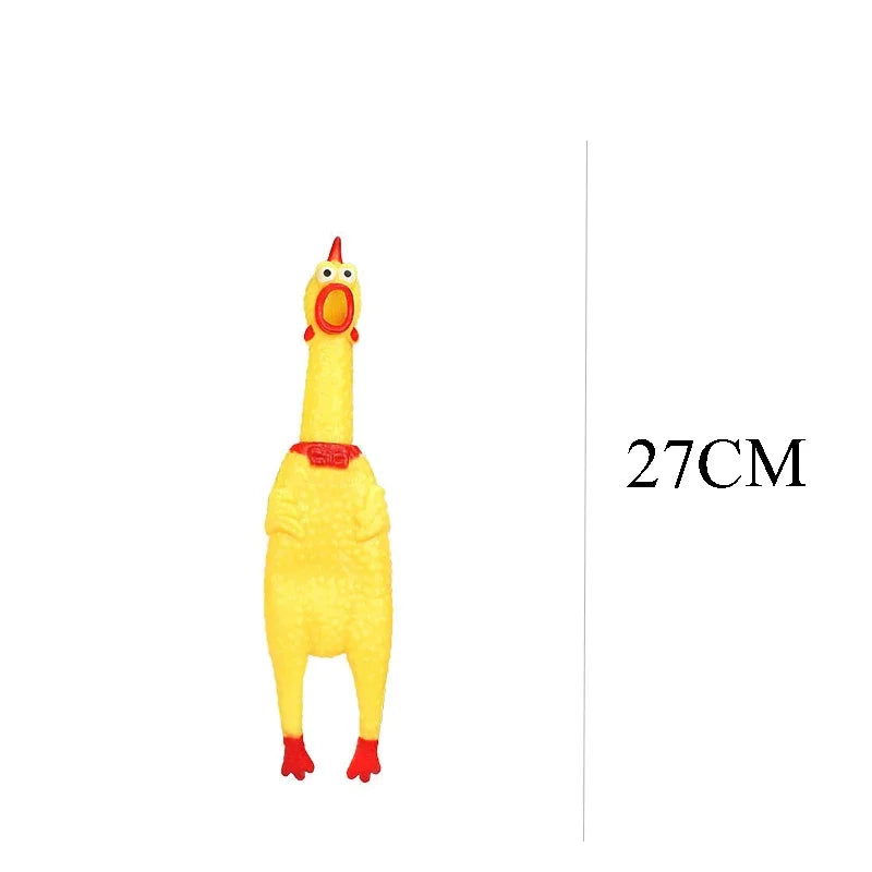 Squeaky Screaming Chicken Pet Toy Funny Molar Chew Rubber Toy Small Large Dog Pet Squeaker Chew Toys Funny Chicken Puppy 1 pcs
