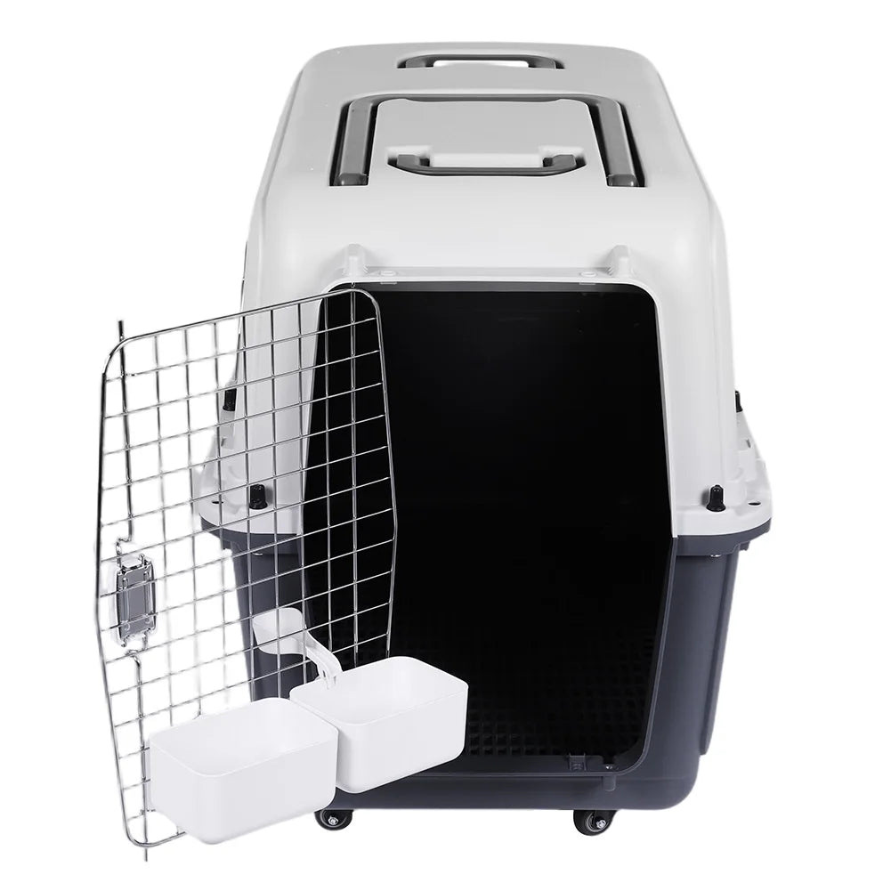 33 Inches Dog Carrier Crates Airline-Friendly Home Travel Durable Plastic Pet Carrier Portable Dog Cage for Large Pets Air Box