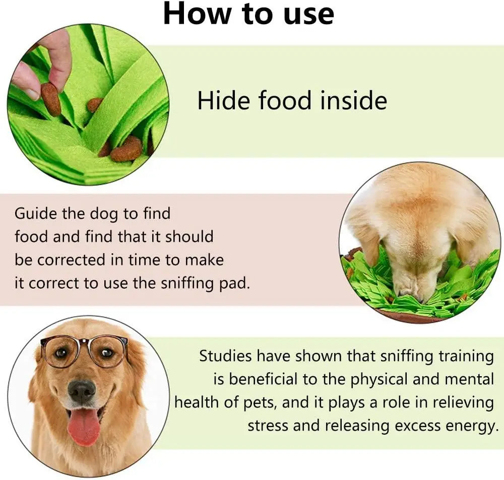 Interactive Pet Snuffle Mat for Dogs and Cats, Encourages Natural Foraging Skills, Indoor Outdoor Stress Relief Toy
