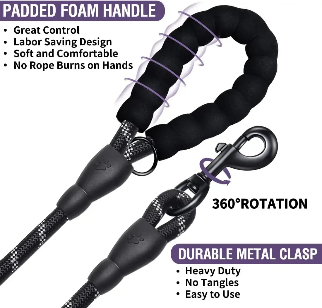 Strong Dog Leash, Reflective Leash For Big Small Medium Dog, Leash Drag Pull Tow