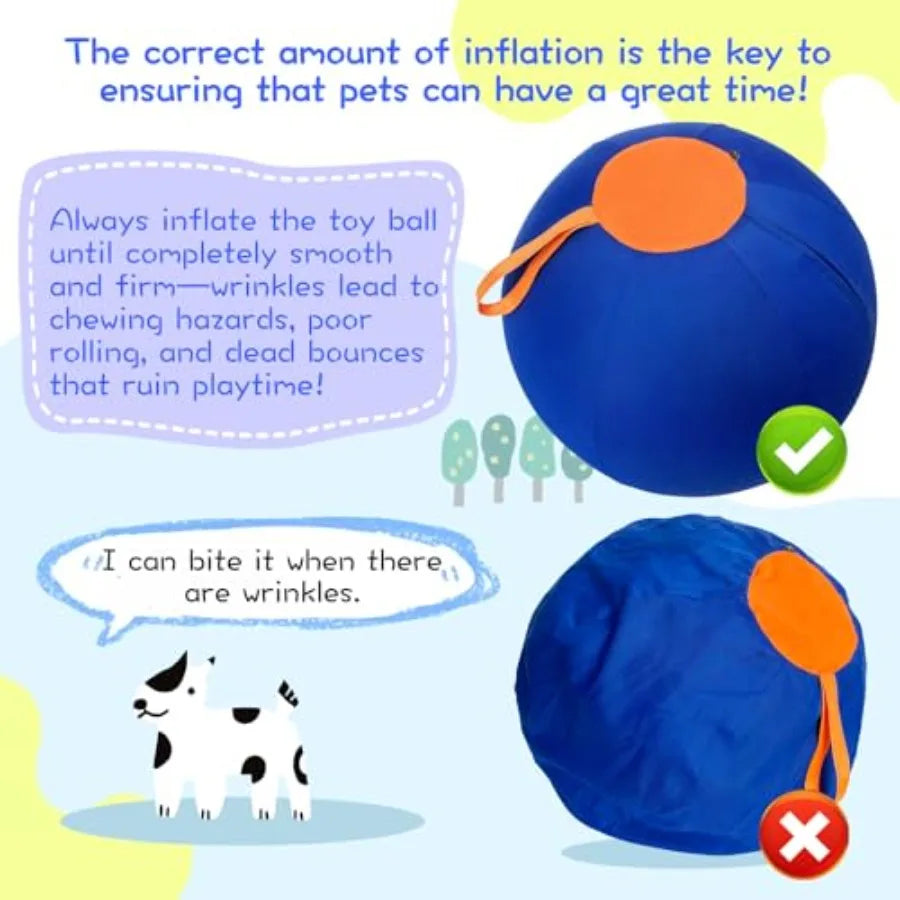 17.7" Herding Ball for Dogs Durable Horse Ball-Inspired Toy with Zippered Cover Fun Exercise Toys for Active Dogs and Backyard