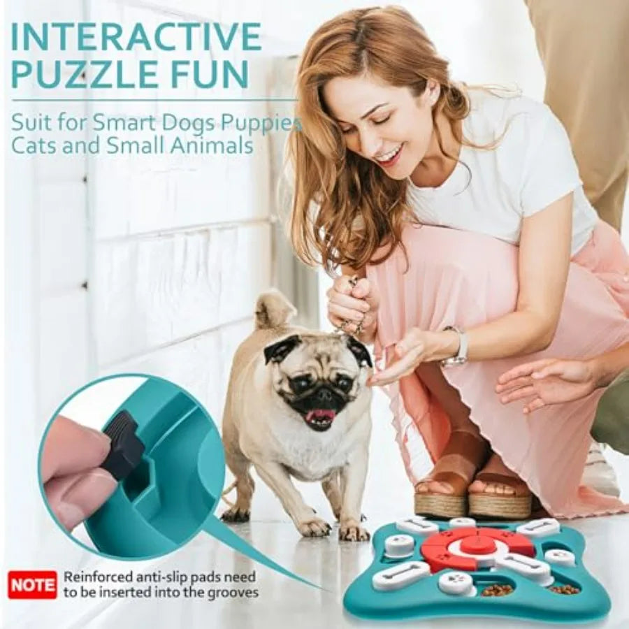 Dog Puzzle Toys, Treat Dispensing Dog Enrichment Toys for IQ Training and Brain Stimulation, Interactive Mentally Stimulating
