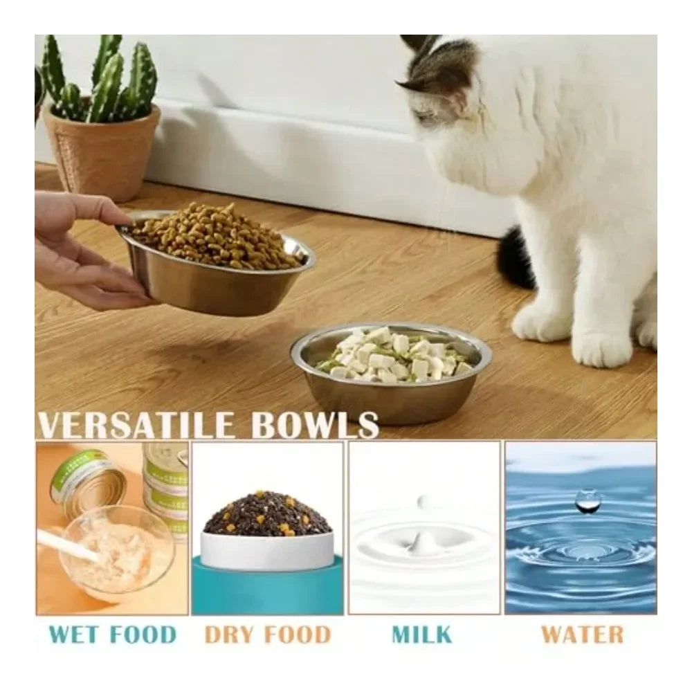 4 Pack Stainless Steel Dog Bowls 8 Inch Basic Metal Dog Bowls Food And Water Dish For Small Large Dogs