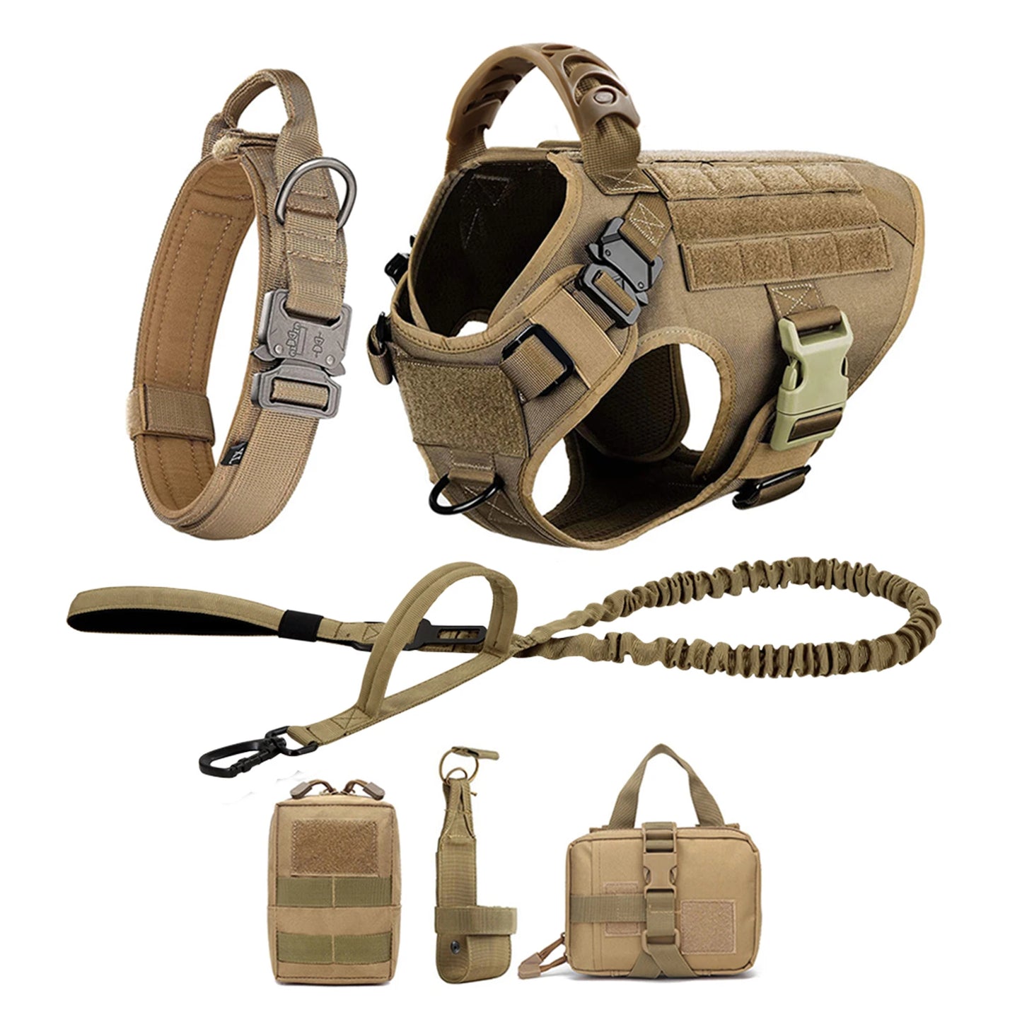 Large Dog Harness, Collar And Leash Set, German Shepherd, Malinois Training, Walking Vest For Medium Large Dogs