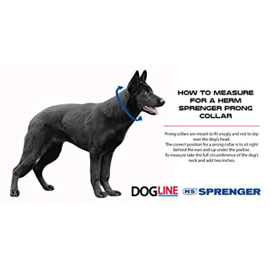 Dog training collar for anti-pull use, stainless steel prong, black color, 3.2 mm thickness, 23 in length, swivel
