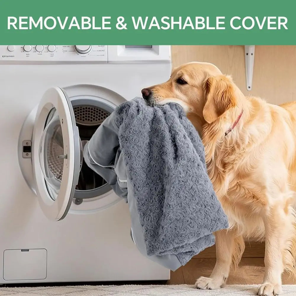 XXL Orthopedic Dog Bed with Double Memory Foam & Waterproof Cover for Large Dogs, Bolster for Joint Support & Comfort