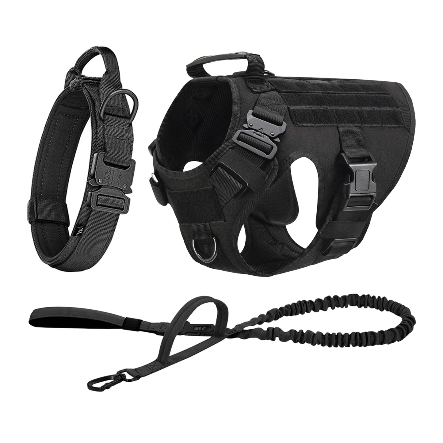Tactical Dog Harness  Leash Molle Pouches For Medium Large Dogs, German Shepherd Training Walking Vest, Dog Harnesses