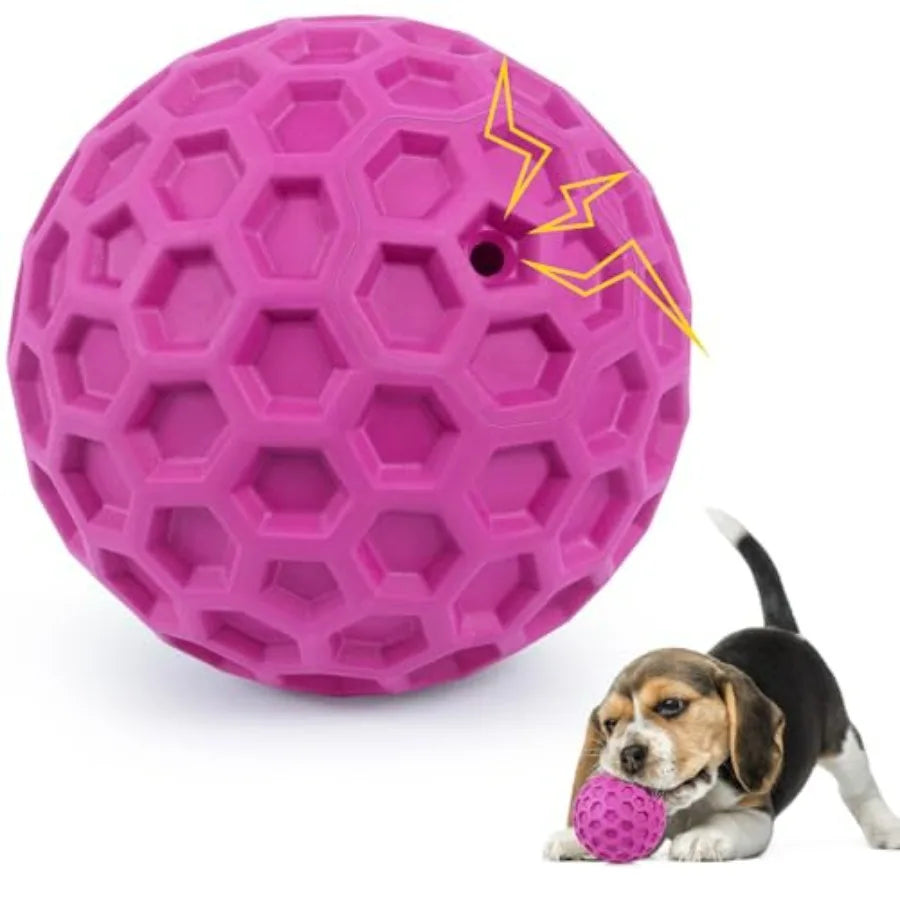 Indestructible Squeaky Dog Ball, Relieves Anxiety, Cleans Teeth, Interactive Chew Toy for Aggressive Chewers, Dog Toy for Breed