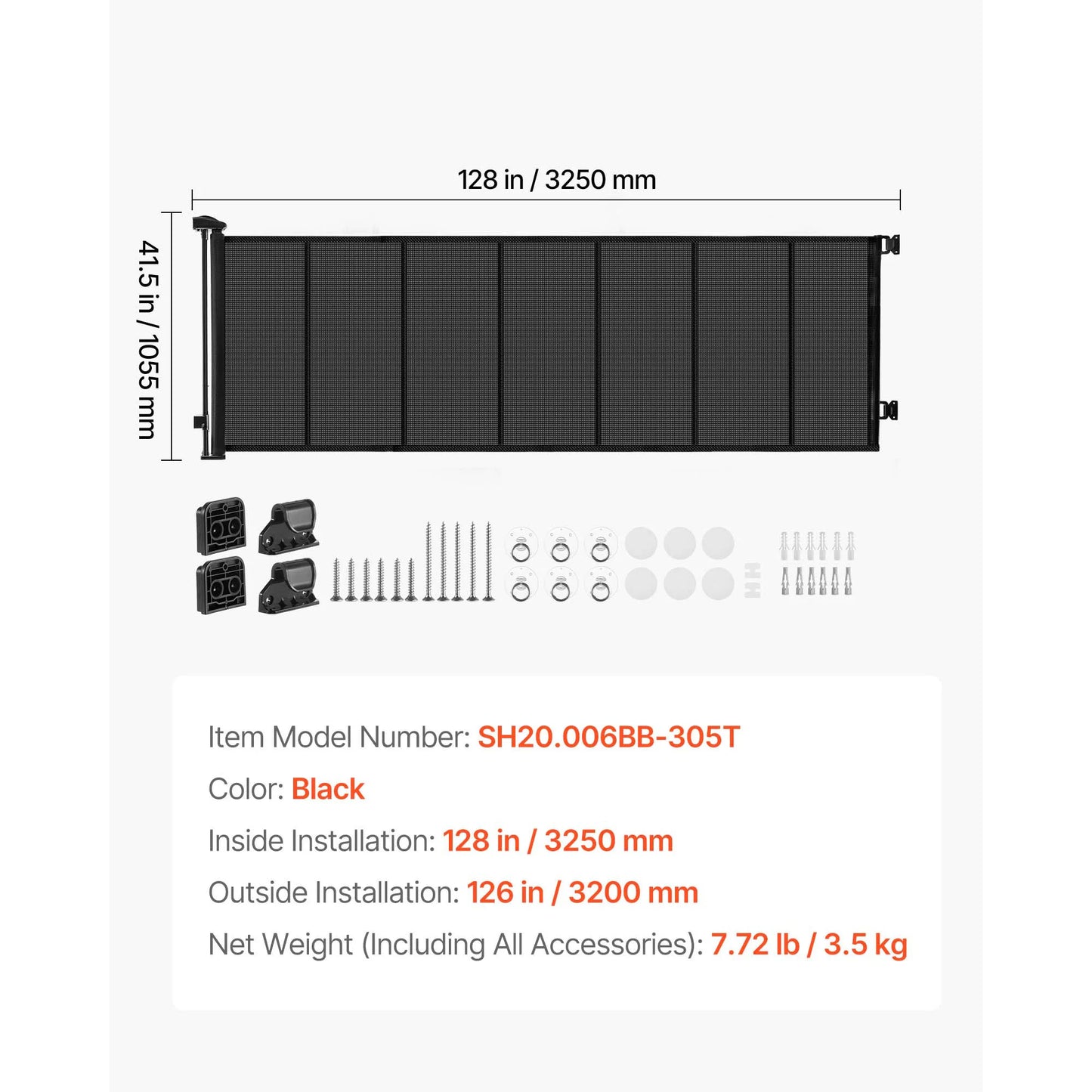 Retractable Baby Gate with Security Lock Walk Through Without Tripping Mesh Dog Gate for Stairs Hallways Indoor/Outdoor