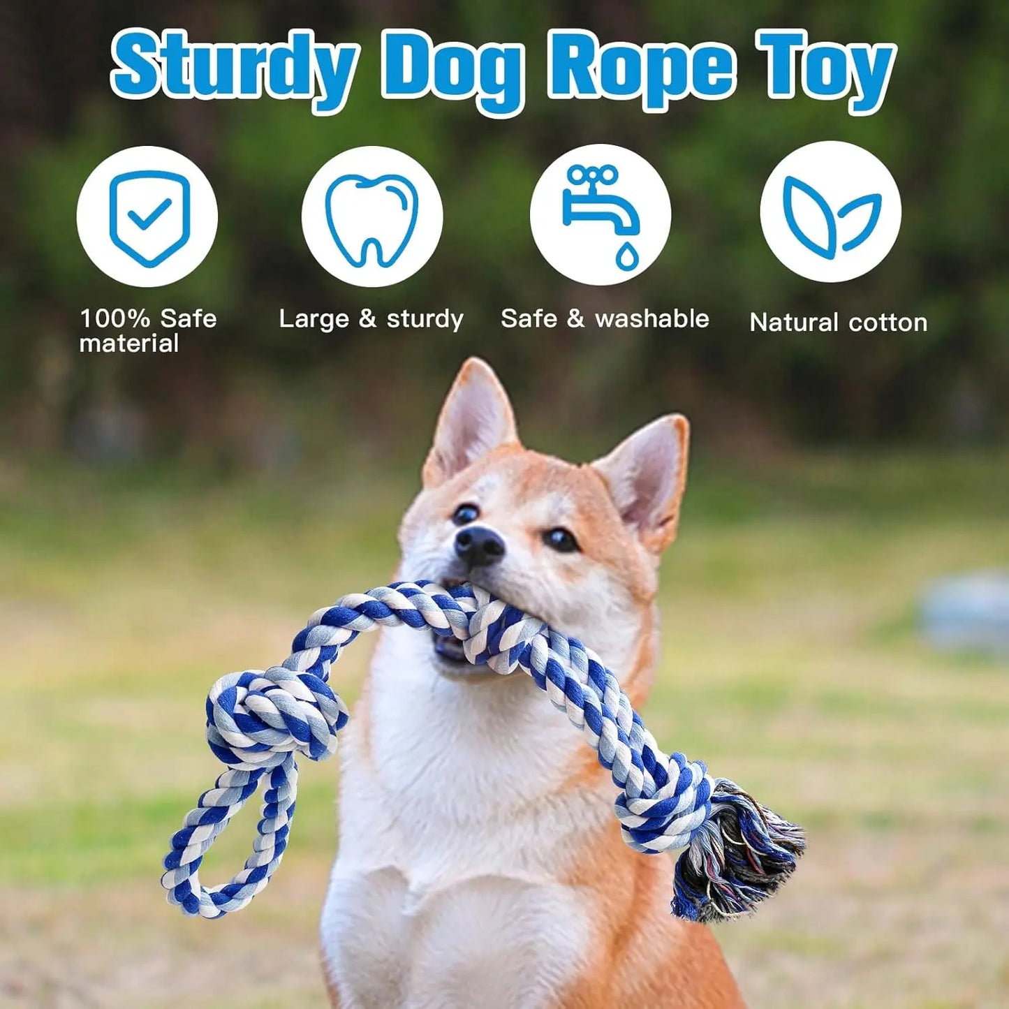 Durable Dog Rope Toys for Medium to Large Breeds, Dental Cleaning Chew and Tug Toy for Boredom Relief