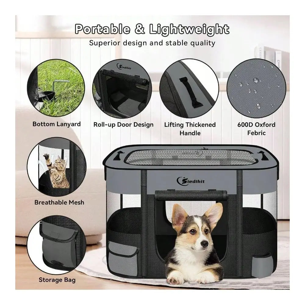 Dog Supplie Dog Pen Dog Playpen Playpen, Pet Puppy Portable Playpens Outdoor Travel Crate, Indoor After Surgery Use, Foldable Do