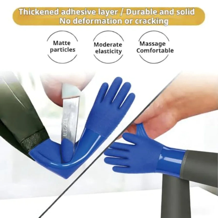 Pet Grooming Gloves 27.2 Extra Long Waterproof Rubber Washing Gloves for Dogs Cats Anti-Bite Anti-Scratch Hair Removal Cat Bath