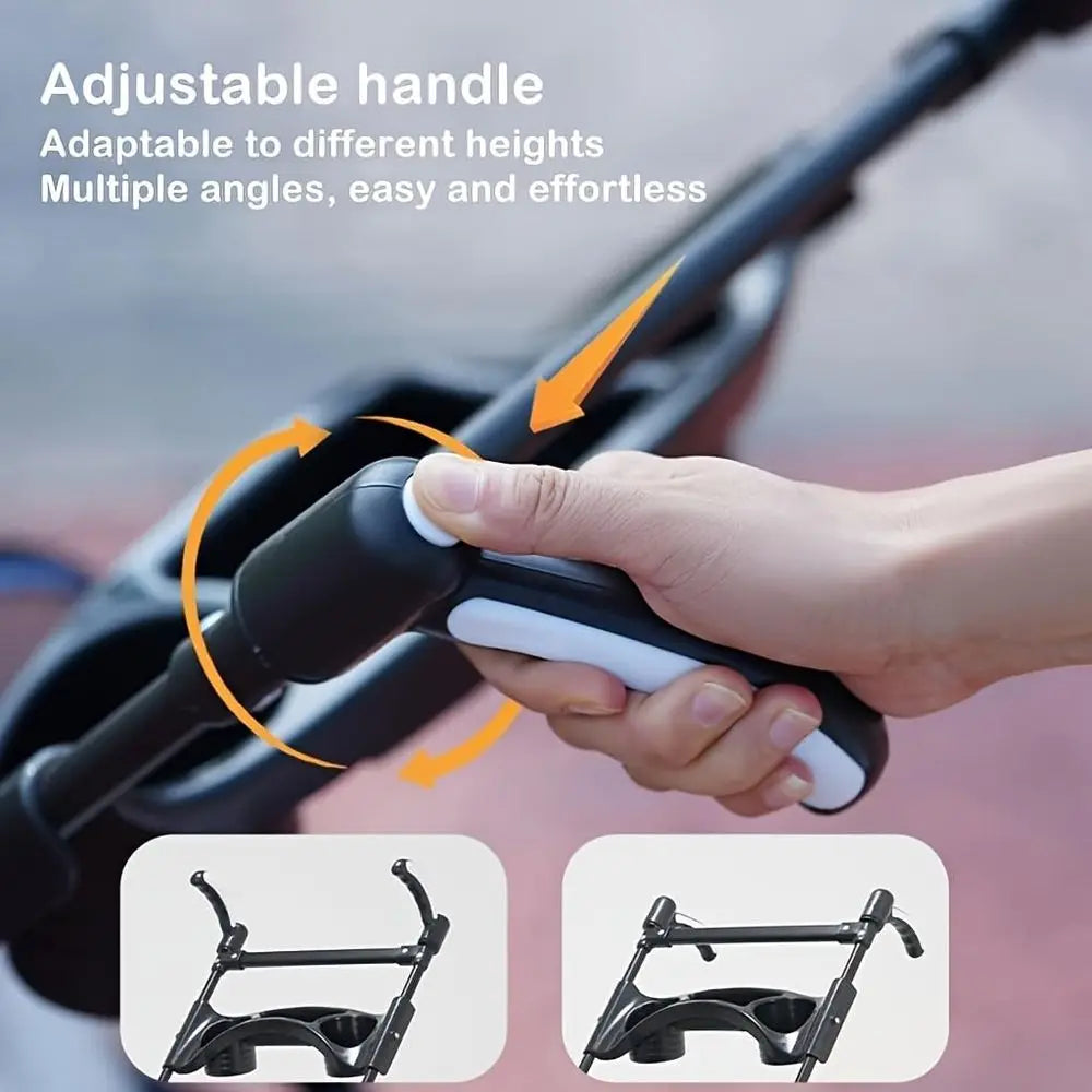 Portable Pet Stroller Suitable for Dogs Cats with Foldable Cage, Storage Basket Cup Holder HeavyDuty FourWheel Stroller, Travel