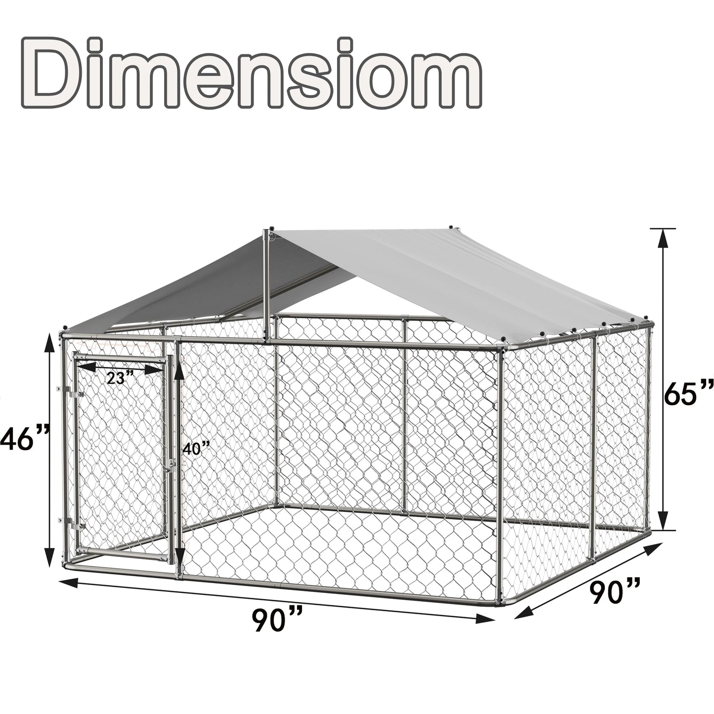 7.5x7.5 ft Heavy Duty Outdoor Dog Kennel Shade Playpen Pet Dog Run Enclosure for Home & Garden