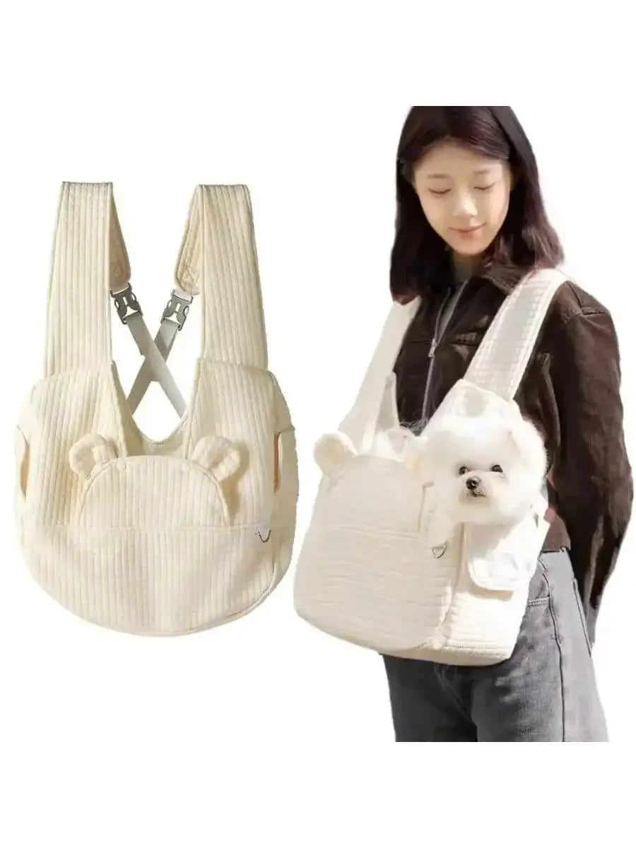 Portable Pet Backpack Breathable Large Capacity Dog Bags Adjustable Cross Chest Backpack Outdoor