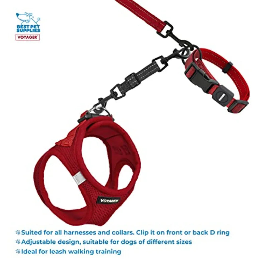 Voyager Dog Collar Safety Clip with Dual Clasps, Collars and No Pull Harness Connectors, Training for Walking, Running, and Hiking