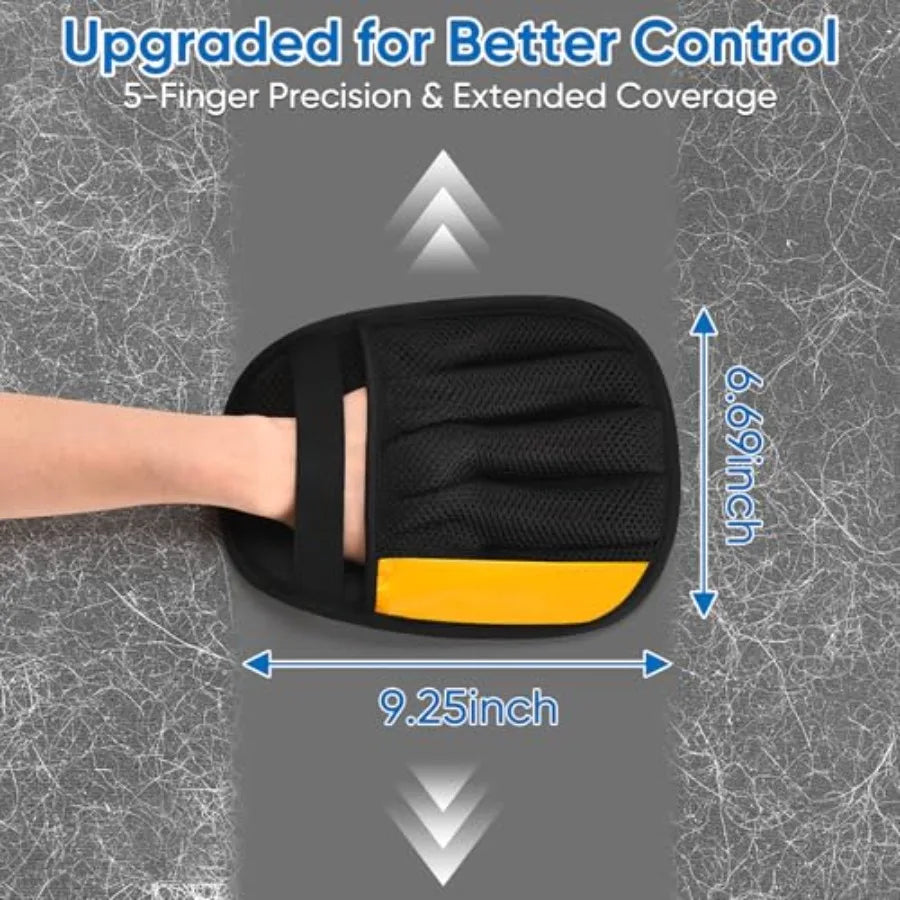 Five-Finger Electrostatic Pet Hair Removal Glove for Dogs Cats Reusable Quick-Clean Grooming Gloves for Furniture Laundry Carpe